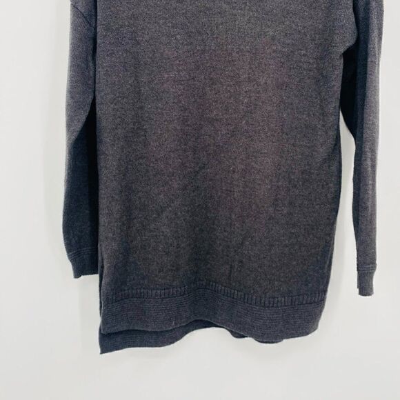 Old Navy Size Small Charcoal Gray Long Sleeve Knit Tunic Sweater Top - Picture 3 of 9